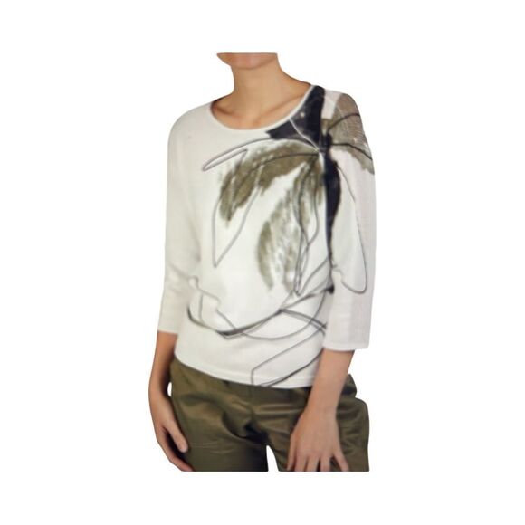 RABE FLORAL PATTERN SWEATER. - Picture 1 of 8